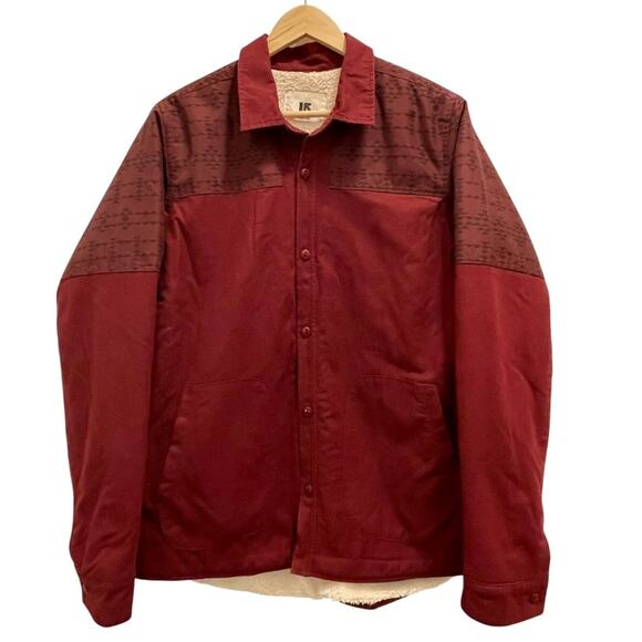 Burton Jacket Mens XL Red WB Carmi Flannel Sherpa Lined Aztec Ski Snowboard - Picture 1 of 10
